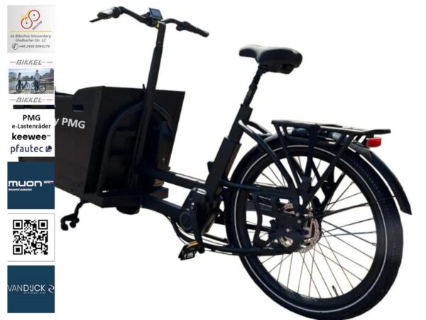 leistungsstarke e-Bikes / Pedelecs & Zubehör zu fairen Preisen - 120Nm Tretunterstützung 615Wh Akku 7-gang-Nexus-Nabenschaltung zul. Gesamtgewicht 220 kg e-Lastenrad Buzz by PMG - Seitenansicht