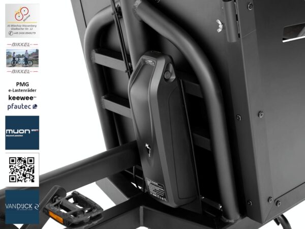 leistungsstarke e-Bikes / Pedelecs & Zubehör zu fairen Preisen - 120Nm Tretunterstützung 615Wh Akku 7-gang-Nexus-Nabenschaltung zul. Gesamtgewicht 220 kg e-Lastenrad Buzz by PMG - Akku 642WH