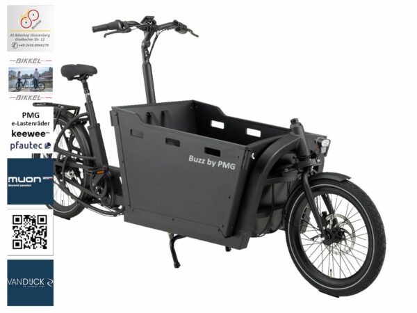 leistungsstarke e-Bikes / Pedelecs & Zubehör zu fairen Preisen - 120Nm Tretunterstützung 615Wh Akku 7-gang-Nexus-Nabenschaltung zul. Gesamtgewicht 220 kg e-Lastenrad Buzz by PMG - Seitenansicht rechts