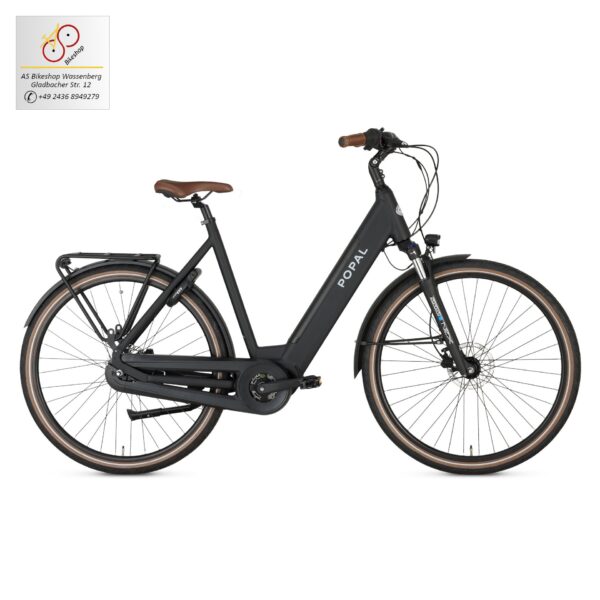 leistungsstarke e-Bikes / Pedelecs & Zubehör zu fairen Preisen - modernes e-Cityrad 65Nm M200 Mittelmotor 520 Wh InTubeAkku hydraulische Scheibenbremsen PMG Popal Novel MM matt black Seitenansicht
