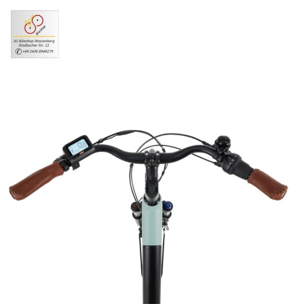 leistungsstarke e-Bikes / Pedelecs & Zubehör zu fairen Preisen - modernes e-Cityrad 65Nm M200 Mittelmotor 520 Wh InTubeAkku hydraulische Scheibenbremsen Popal Novel Lenkeranansicht