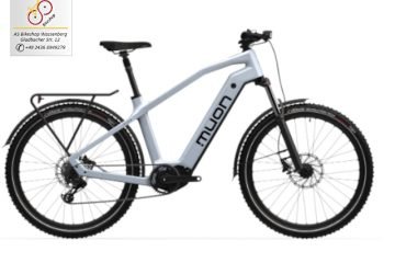 leistungsstarke e-Bikes / Pedelecs & Zubehör zu fairen Preisen - Das Muon Elon SUV-e-Bike ist ein neues E-Bike in unserer Kollektion. Der Kreutzer X5 Mittelmotor bietet ein beeindruckendes Drehmoment von bis zu 110 Nm und vermittelt ein natürliches Fahrgefühl. Durch die stufenlose Enviolo Trekkingschaltung gibt es kein verschalten mehr. Für den Antrieb wurde der wartungsarme Riemen von Gates verbaut und für eine sichere Fahrt durchs Gelände bieten die breiten 54-622 Reifen mit gutem Profil den richtigen Grip. Muon Elon SUV-e-Bike