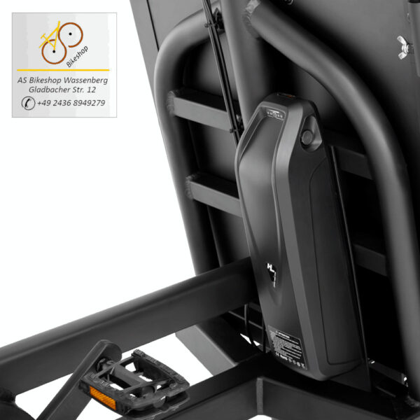 leistungsstarke e-Bikes / Pedelecs & Zubehör zu fairen Preisen - 120Nm Tretunterstützung 643Wh Akku 7-gang-Nexus-Nabenschaltung zul. Gesamtgewicht 200 kg Caboo Cargo Aitour Basalt Akku